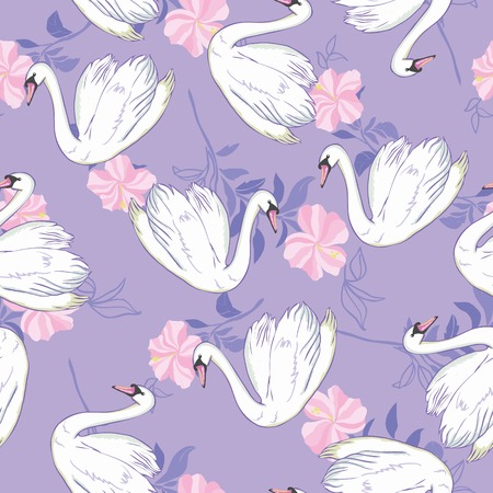 Swan lake seamless patternの写真素材