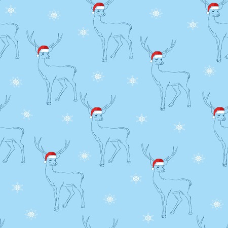 Deer heads seamless patternの写真素材