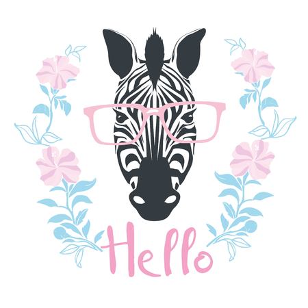 Zebra portrait . Vector illustration.の写真素材
