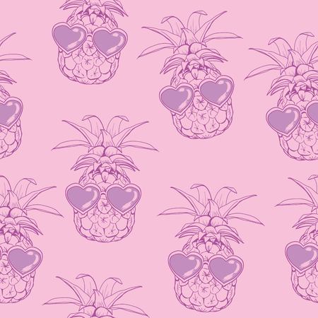 Vector Seamless Pattern with Pineapplesの写真素材