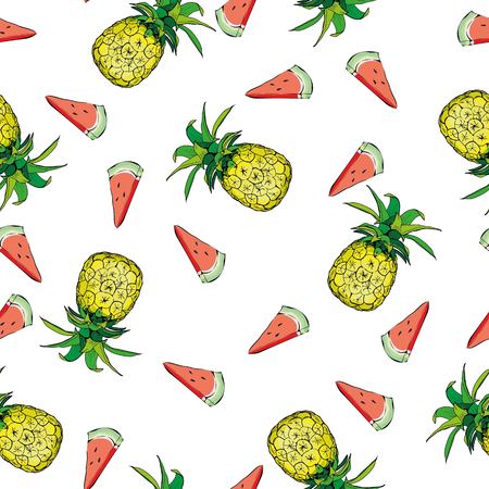 Vector Seamless Pattern with Pineapplesの写真素材