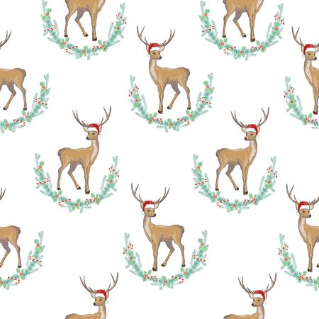 Deer heads seamless patternの写真素材