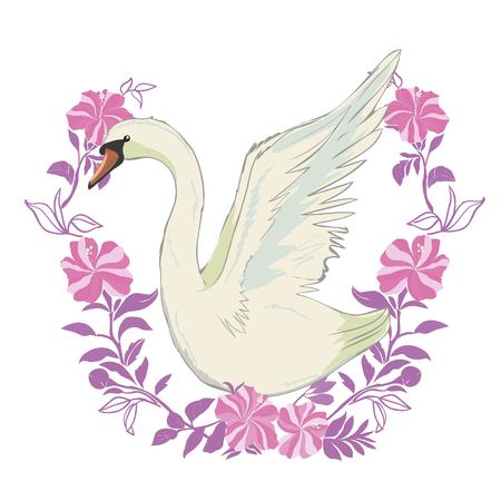 Princess swan doodle vector illustration.の写真素材