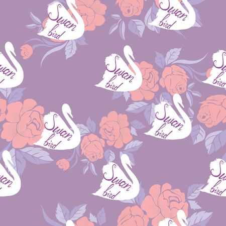 Swan lake seamless patternの写真素材