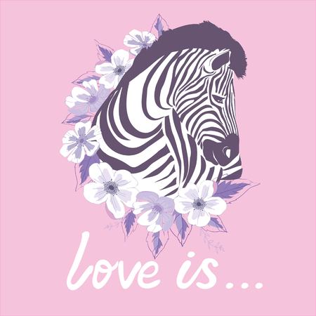 Logo with the head of a zebra.のイラスト素材