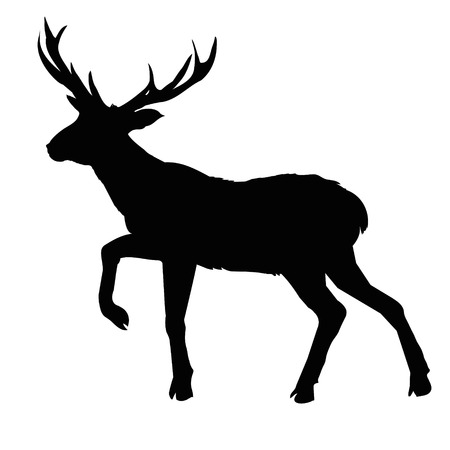 deer silhouette, vector, illustration, animal, black, natureのイラスト素材