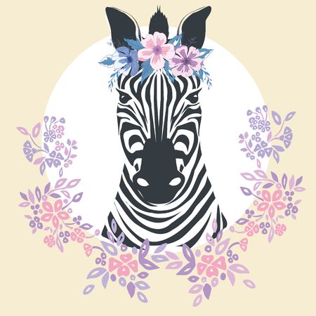 Logo with the head of a zebra.のイラスト素材