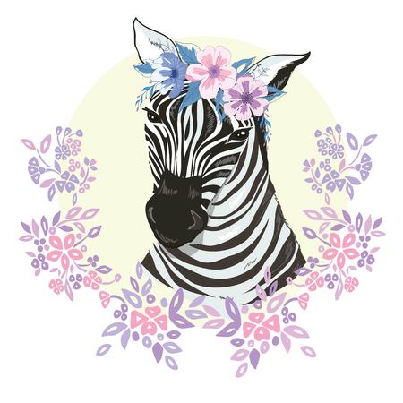 Logo with the head of a zebra.のイラスト素材