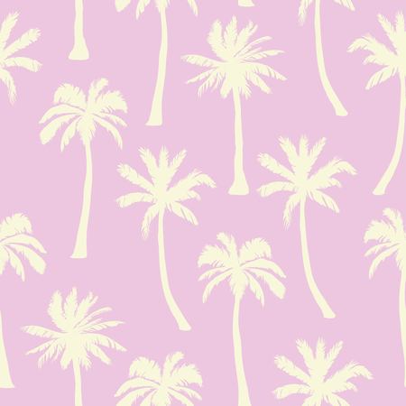 Palm tree pattern. Seamless hand drawn textures on exotic trendy background.のイラスト素材
