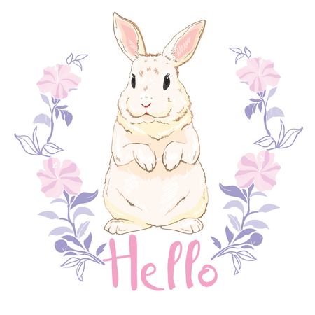 Cute bunny, vector, illustrationのイラスト素材