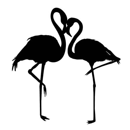 Flamingo silhouette , vector file of bird, illustrationのイラスト素材