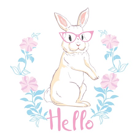 Cute bunny, vector, illustrationのイラスト素材