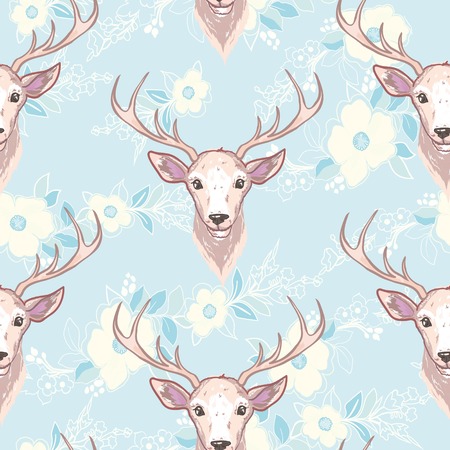 Reindeer Seamless Patternのイラスト素材