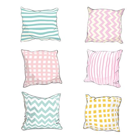 pillow, sketch vector illustration, isolated, white pillow, bed pillow, bed, comfort, design, domestic, fabric, feather, isolated, sleep, soft, style, textile, comfortable, cotton, art, doodle, icon, airy comfy, digital drawing element freehand graphic homemade image ink outline ruffles scribble set sign sketch sketching symbol web cushion fluffyのイラスト素材