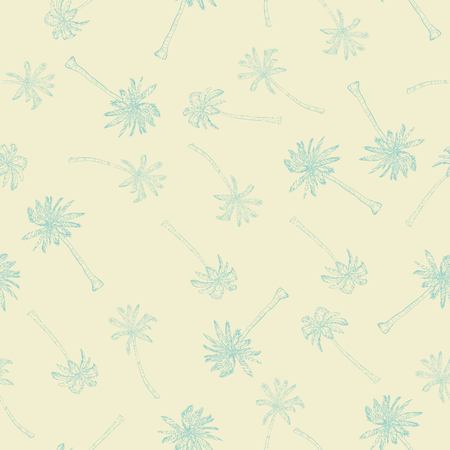 Palm tree pattern. Seamless hand drawn textures on exotic trendy background.のイラスト素材