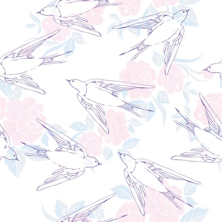 swallow pattern - vector, illustrationのイラスト素材