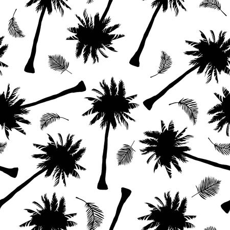 Palm tree pattern. Seamless hand drawn textures on exotic trendy background.のイラスト素材