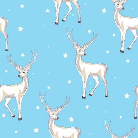 seamless deer patternのイラスト素材
