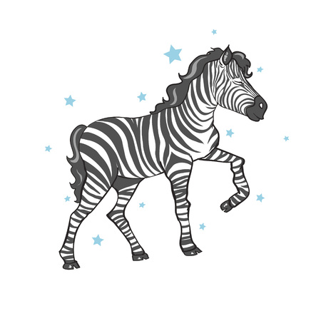 cute zebra vector illustrationのイラスト素材