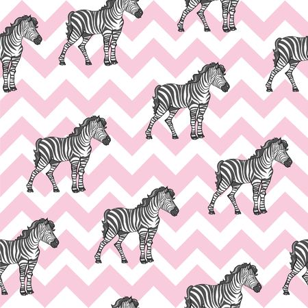 zebra pattern, kid safari printのイラスト素材