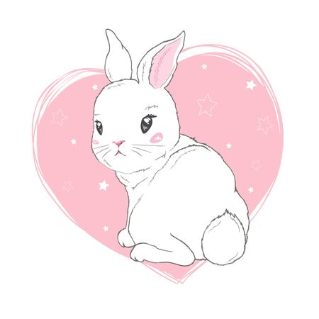 Cute bunny, vector, illustrationのイラスト素材
