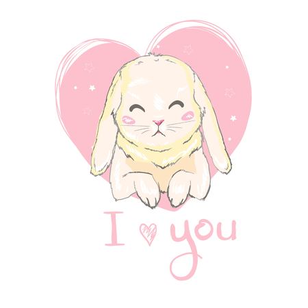 Cute bunny illustrationのイラスト素材