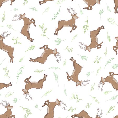 seamless deer pattern illustrationのイラスト素材