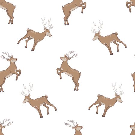 seamless deer pattern illustrationのイラスト素材