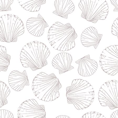 Seashell seamless pattern background.のイラスト素材
