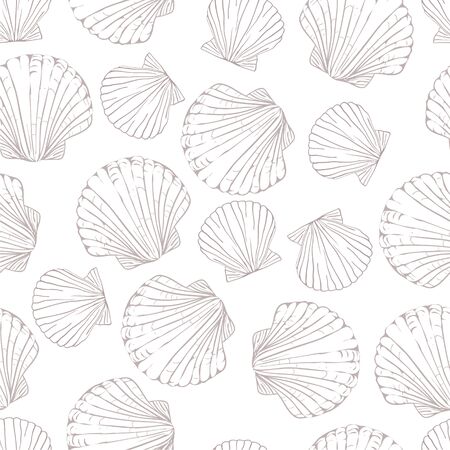 Seashell seamless pattern background.の素材 [FY310127580247]