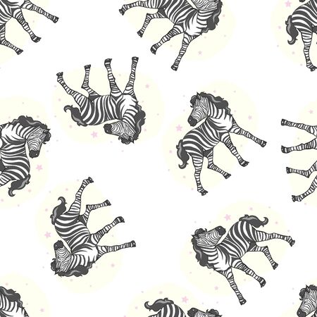 zebra pattern, kid safari printのイラスト素材