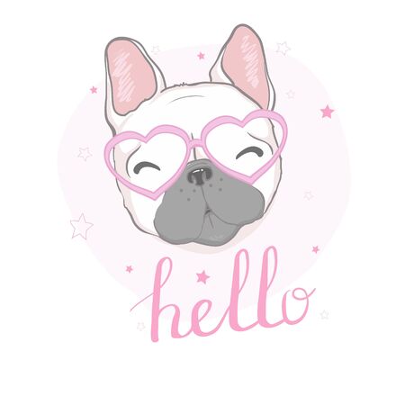 French bulldog isolated on white background.のイラスト素材