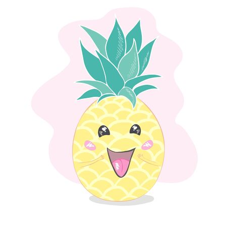 Pineapple, cute character for your designのイラスト素材