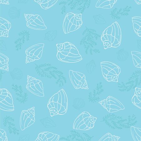 Seashell seamless pattern background.のイラスト素材