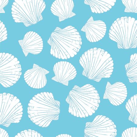 Seashell seamless pattern background.のイラスト素材