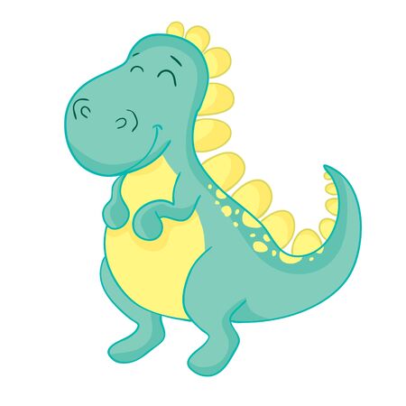 cute dinosaur illustration as vector for baby tee printのイラスト素材