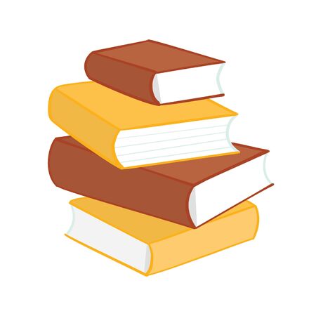 Stack of multi colored books. Vector illustration.のイラスト素材