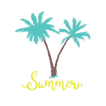 Coconut palms. Illustration on white background for designのイラスト素材