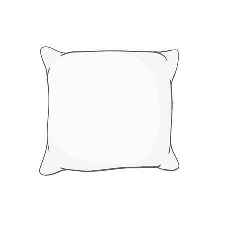 White pillow, cushion vector illustration on a white backgroundのイラスト素材