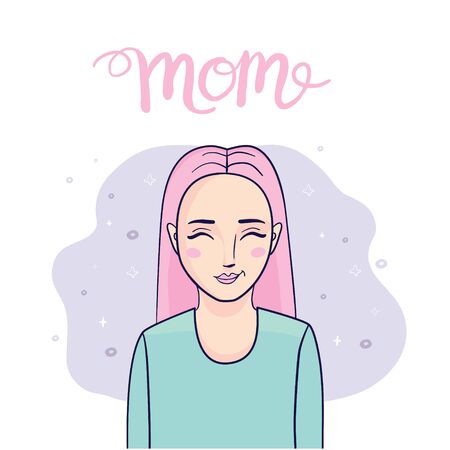 March 8 international women's day with woman's face Vector illustrationのイラスト素材