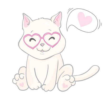 Cute cat vector design. Children illustration for School books and more. Animal print.のイラスト素材