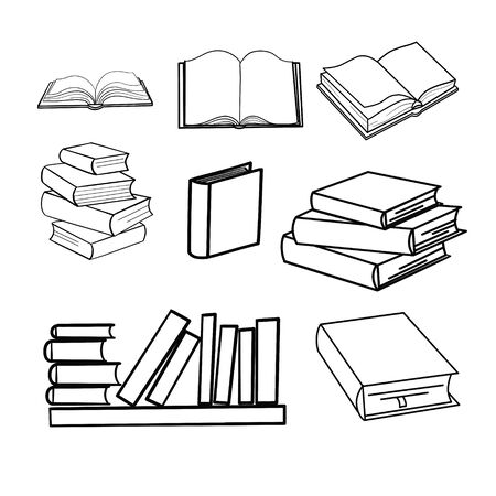 sketches of books. Vector illustration.のイラスト素材