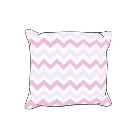 vector illustration of pillow, art, isolated, white, bedのイラスト素材