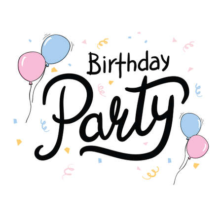 Happy Birthday Hand-drawn card. Vector illustrationのイラスト素材