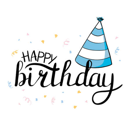 Happy Birthday Hand-drawn card. Vector illustrationのイラスト素材