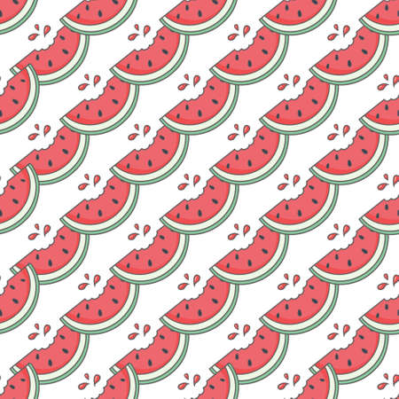 Watermelon illustration seamless pattern with bright color. Useful for wrapping paper and decorations. Vector background.のイラスト素材