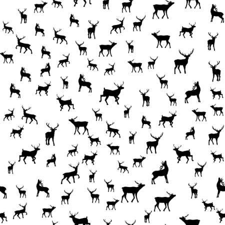 Christmas reindeer seamless pattern background. illustration background. Vector illustrationのイラスト素材