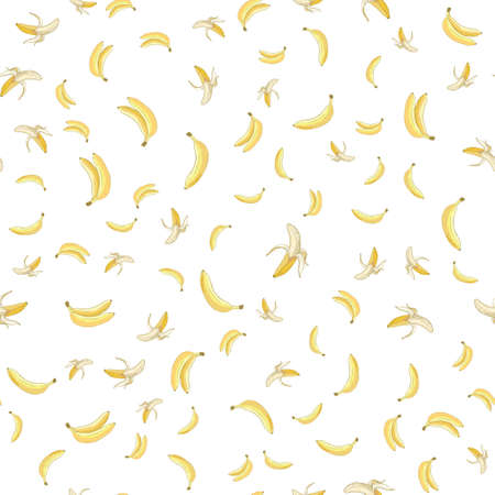 Vector seamless banana pattern. Background is on a separate layer, so you can easily change its colorのイラスト素材