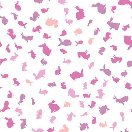 Hare silhouette seamless pattern. Rabbit meat meat. Background for craft food packaging or butcher shop design. Vector illustrationのイラスト素材