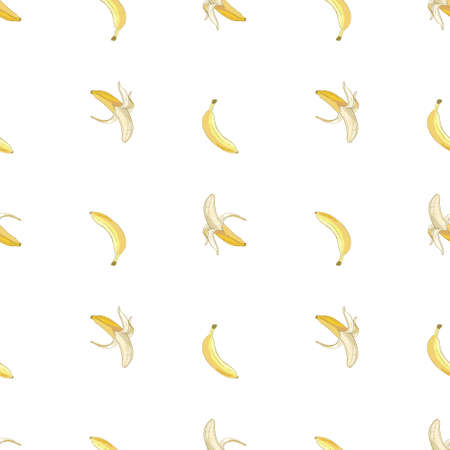 Vector seamless banana pattern. Background is on a separate layer, so you can easily change its colorのイラスト素材